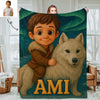 Custom Animal Cartoon Photo Blankets for Kids Custom Photo&Name Blankets for Boys Girls Christmas Gift