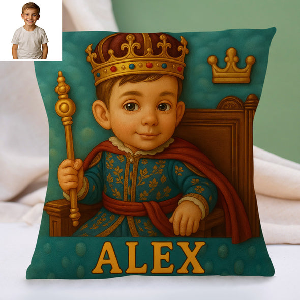 Custom Prince Princess Cartoon Pillow for Kids Custom Name&Photo Cartoon Pillow for Boys Girls Decorative Throw Pillows