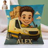 Custom Police Pilot Farmer Cartoon Pillow for Kids Custom Name&Photo Cartoon Pillow for Boys Girls Decorative Throw Pillows