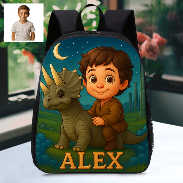 Personalized Backpack for Boys Girls Custom Animal Cartoon Photo Theme School Bag Children's Shoulder Backpack