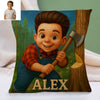 Custom Prince Princess Cartoon Pillow for Kids Custom Name&Photo Cartoon Pillow for Boys Girls Decorative Throw Pillows
