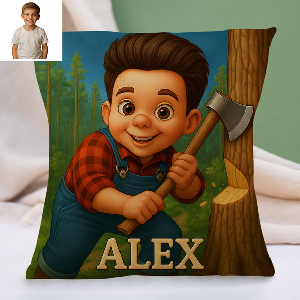 Custom Prince Princess Cartoon Pillow for Kids Custom Name&Photo Cartoon Pillow for Boys Girls Decorative Throw Pillows