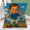 Custom Player Fans Cartoon Pillow for Kids Custom Name&Photo Cartoon Pillow for Boys Girls Decorative Throw Pillows