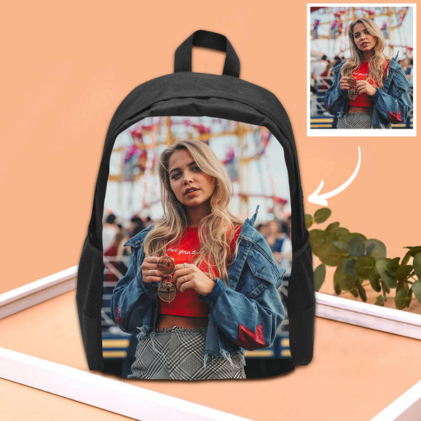 Personalized Backpack for Boys Girls with Photo Lunch Bag Custom Laptop Bag Custom School Bookbag Shoulder Backpack