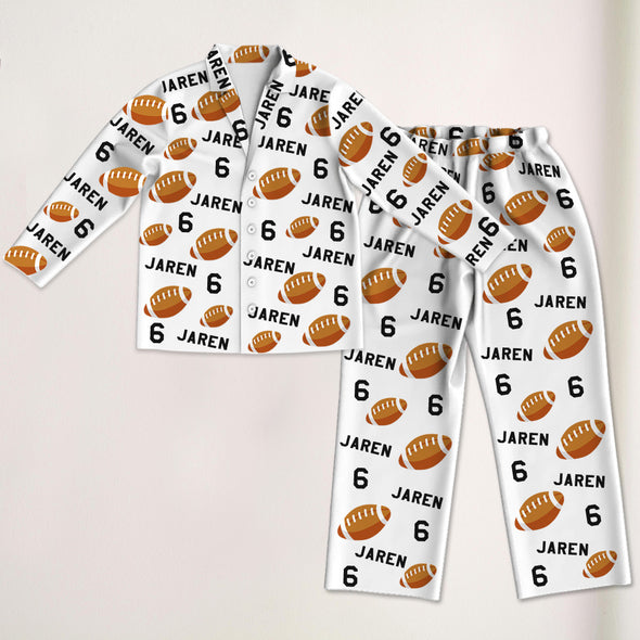 Custom Rugby Football Pajamas with Name and Number Custom Football Pajama Pants Gift For Football Player