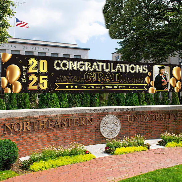 Custom Graduation Banner Congratulations Photo Banner 2025 Grad Fence Banner Graduation Announcement