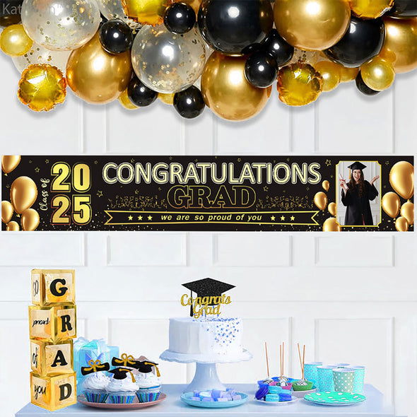 Custom Graduation Banner Congratulations Photo Banner 2025 Grad Fence Banner Graduation Announcement