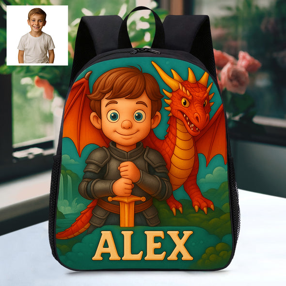 Personalized Backpack for Boys Girls Custom Animal Cartoon Photo Theme School Bag Children's Shoulder Backpack