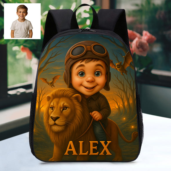 Personalized Backpack for Boys Girls Custom Animal Cartoon Photo Theme School Bag Children's Shoulder Backpack