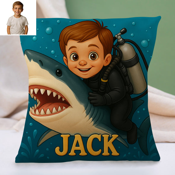 Custom Animal Cartoon Pillow for Kids Custom Name&Photo Cartoon Pillow for Boys Girls Decorative Throw Pillows