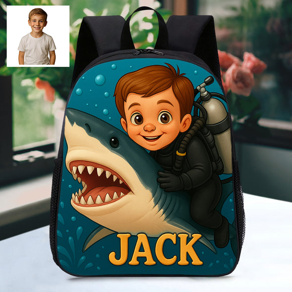 Personalized Backpack for Boys Girls Custom Animal Cartoon Photo Theme School Bag Children's Shoulder Backpack
