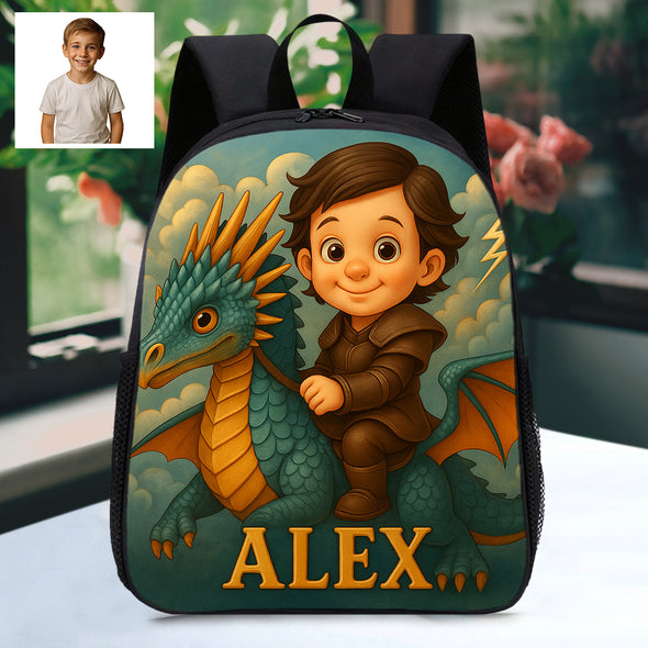 Personalized Backpack for Boys Girls Custom Animal Cartoon Photo Theme School Bag Children's Shoulder Backpack