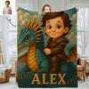 Custom Princess Prince Cartoon Photo Blankets for Kids Custom Photo&Name Blankets for Boys Girls Christmas Gift