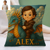 Custom Animal Cartoon Pillow for Kids Custom Name&Photo Cartoon Pillow for Boys Girls Decorative Throw Pillows