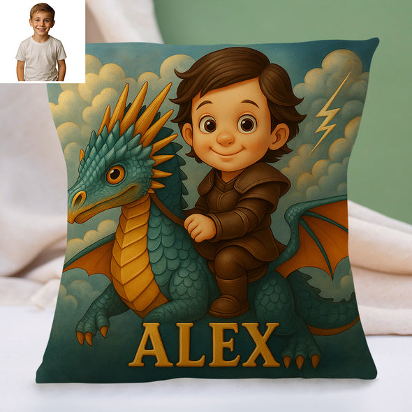 Custom Animal Cartoon Pillow for Kids Custom Name&Photo Cartoon Pillow for Boys Girls Decorative Throw Pillows