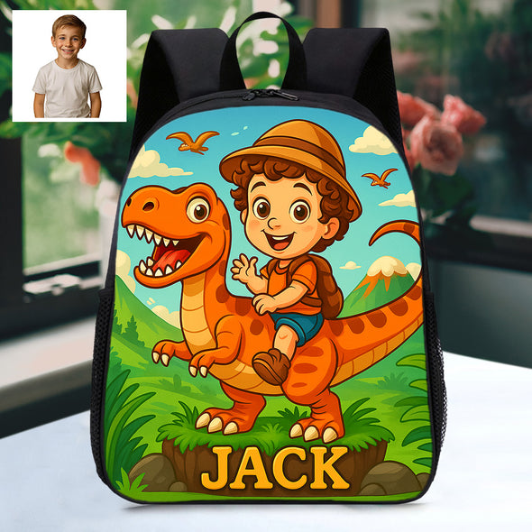 Personalized Backpack for Boys Girls Custom Animal Cartoon Photo Theme School Bag Children's Shoulder Backpack