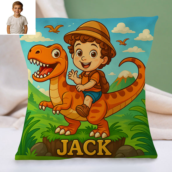 Custom Animal Cartoon Pillow for Kids Custom Name&Photo Cartoon Pillow for Boys Girls Decorative Throw Pillows