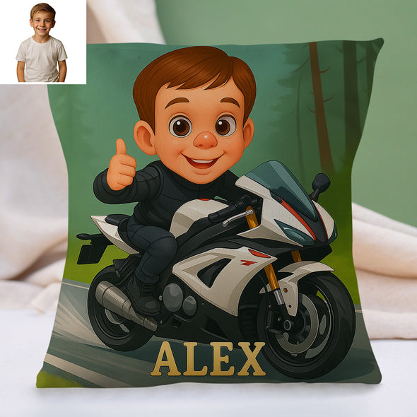 Custom Police Pilot Farmer Cartoon Pillow for Kids Custom Name&Photo Cartoon Pillow for Boys Girls Decorative Throw Pillows