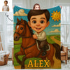 Custom Animal Cartoon Photo Blankets for Kids Custom Photo&Name Blankets for Boys Girls Christmas Gift