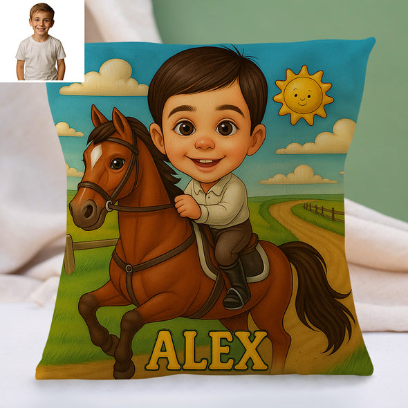 Custom Animal Cartoon Pillow for Kids Custom Name&Photo Cartoon Pillow for Boys Girls Decorative Throw Pillows