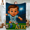 Custom Player Fans Cartoon Photo Blankets for Kids Custom Photo&Name Blankets for Boys Girls Christmas Gift