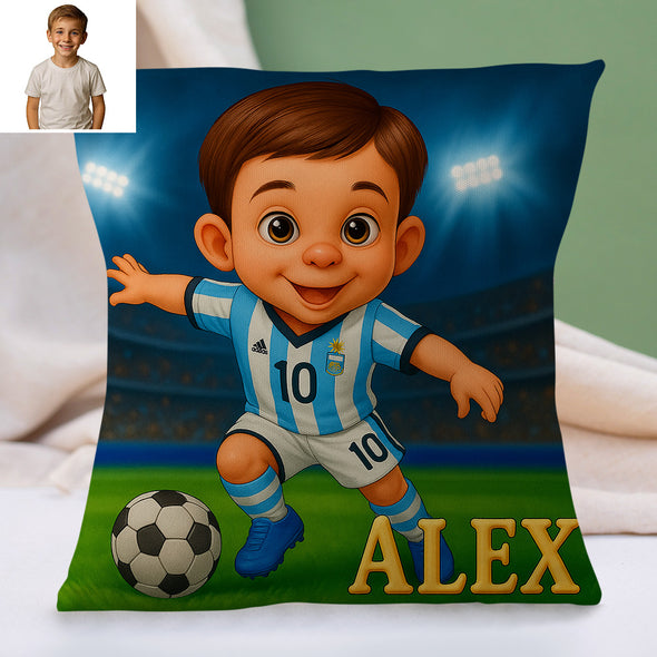 Custom Player Fans Cartoon Pillow for Kids Custom Name&Photo Cartoon Pillow for Boys Girls Decorative Throw Pillows