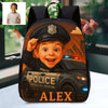 Custom Backpack for Boys Girls Custom Police Pilot Farmer Cartoon Photo Theme School Bag Children's Shoulder Backpack