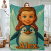 Custom Animal Cartoon Photo Blankets for Kids Custom Photo&Name Blankets for Boys Girls Christmas Gift