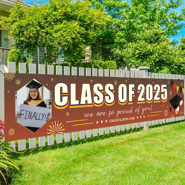 Custom Graduation Banner Congratulations Photo Banner 2025 Grad Fence Banner Graduation Announcement