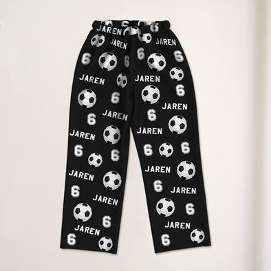 Custom Soccer Football Pajamas with Name and Number Custom Soccer Pajama Pants Gift For Soccer Player