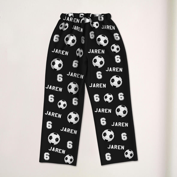 Personalized Soccer Pajama Pants with Name Custom Soccer Pajamas Sleepwear Soccer Player Christmas Gift