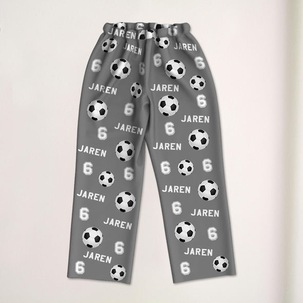 Custom Soccer Football Pajamas with Name and Number Custom Soccer Pajama Pants Gift For Soccer Player