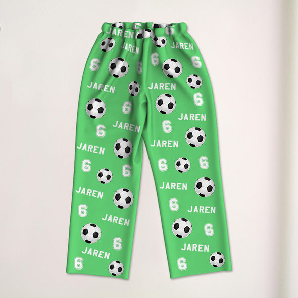 Personalized Soccer Pajama Pants with Name Custom Soccer Pajamas Sleepwear Soccer Player Christmas Gift