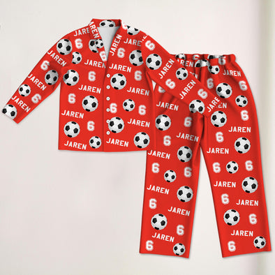Custom Soccer Football Pajamas with Name and Number Custom Soccer Pajama Pants Gift For Soccer Player