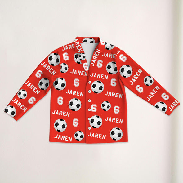 Custom Soccer Football Pajamas with Name and Number Custom Soccer Pajama Pants Gift For Soccer Player