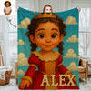 Custom Princess Prince Cartoon Photo Blankets for Kids Custom Photo&Name Blankets for Boys Girls Christmas Gift
