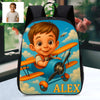 Custom Backpack for Boys Girls Custom Police Pilot Farmer Cartoon Photo Theme School Bag Children's Shoulder Backpack