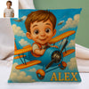 Custom Police Pilot Farmer Cartoon Pillow for Kids Custom Name&Photo Cartoon Pillow for Boys Girls Decorative Throw Pillows