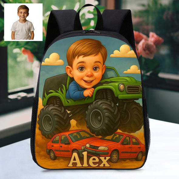Custom Backpack for Boys Girls Custom Police Pilot Farmer Cartoon Photo Theme School Bag Children's Shoulder Backpack