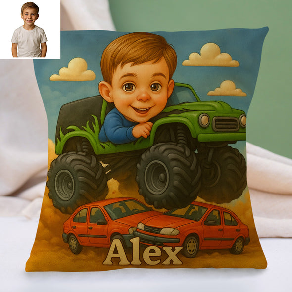 Custom Police Pilot Farmer Cartoon Pillow for Kids Custom Name&Photo Cartoon Pillow for Boys Girls Decorative Throw Pillows