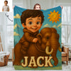 Custom Animal Cartoon Photo Blankets for Kids Custom Photo&Name Blankets for Boys Girls Christmas Gift