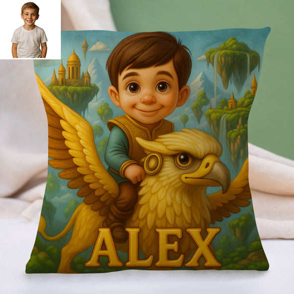 Custom Animal Cartoon Pillow for Kids Custom Name&Photo Cartoon Pillow for Boys Girls Decorative Throw Pillows