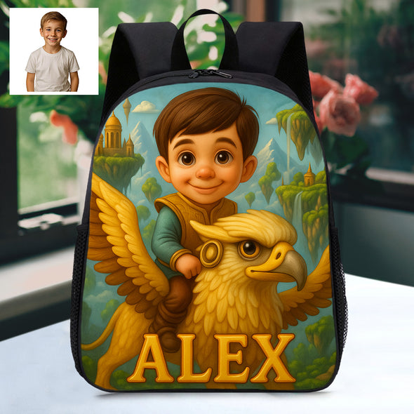 Personalized Backpack for Boys Girls Custom Animal Cartoon Photo Theme School Bag Children's Shoulder Backpack