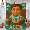 Custom Player Fans Cartoon Photo Blankets for Kids Custom Photo&Name Blankets for Boys Girls Christmas Gift