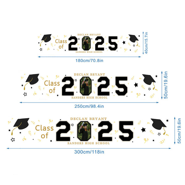 Custom Graduation Banner Congratulations Photo Banner 2025 Grad Fence Banner Graduation Announcement