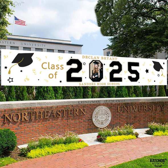 Custom Graduation Banner Congratulations Photo Banner 2025 Grad Fence Banner Graduation Announcement