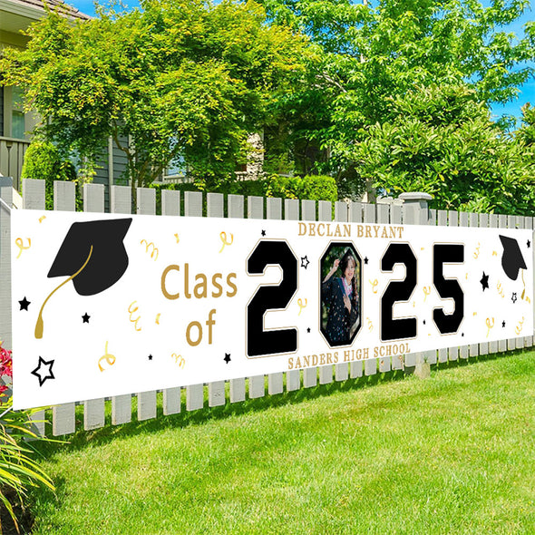 Custom Graduation Banner Congratulations Photo Banner 2025 Grad Fence Banner Graduation Announcement
