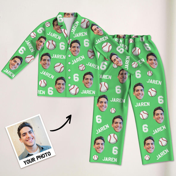 Custom Sports Pajama with Name Custom Soccer Football Pajamas Custom Basketball Baseball Pajamas Christmas Gift