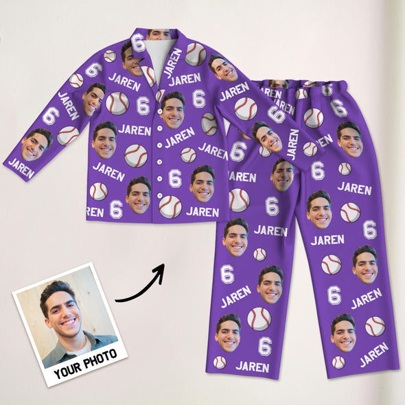 Custom Sports Pajama with Name Custom Soccer Football Pajamas Custom Basketball Baseball Pajamas Christmas Gift