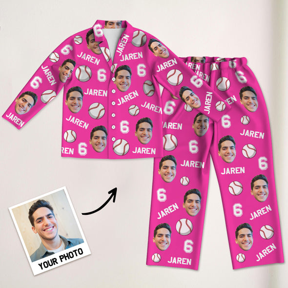 Custom Sports Pajama with Name Custom Soccer Football Pajamas Custom Basketball Baseball Pajamas Christmas Gift